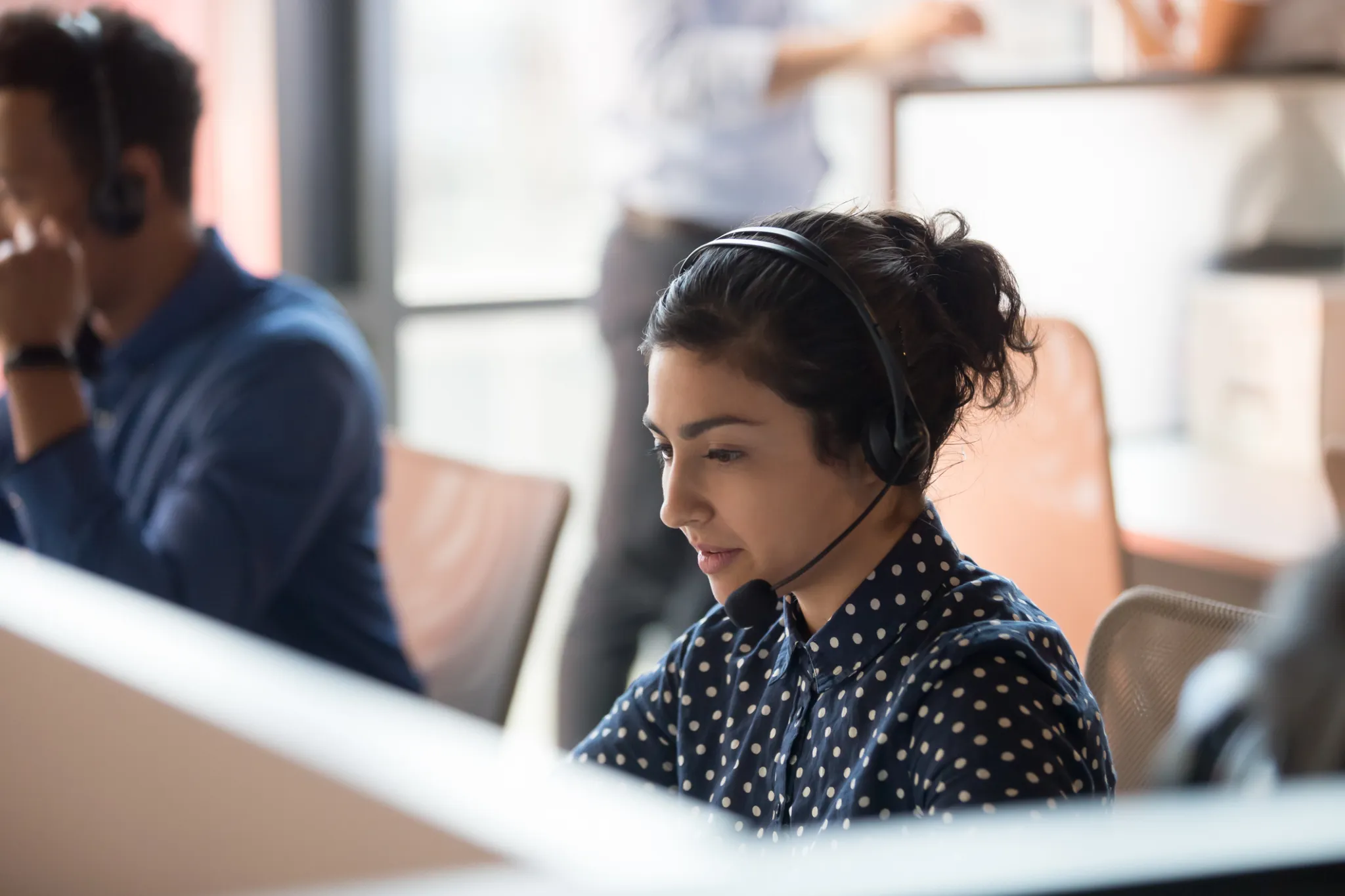 Contact center agents working a queue